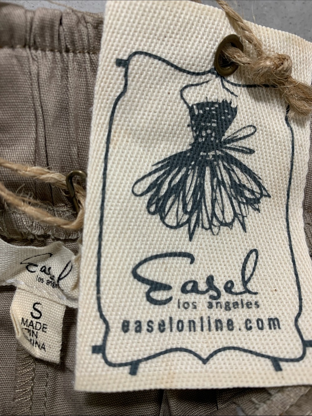 easel Taupe Track Pants with Cream Tag